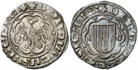 Lluís de Sicília (1342-1355). Sicília. Pirral. (Cru.V.S. 610) (Cru.C.G. 2585) (V.Q. 5646, mismo ejemplar). Ex Áureo & Calicó 04/12/2013, nº 1481. Esca...