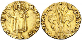Alfons IV (1416-1458). València. Florí. (Cru.V.S. 811.1) (Cru.C.G. 2832). Marca: corona. Letras A latinas excepto la del nombre del rey. Rayitas. Ex Á...