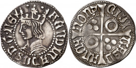 Ferran II (1479-1516). Barcelona. Croat. (Cru.V.S. 1139) (Cru.C.G. 368a). Atractiva. Escasa así. 3,04 g. MBC+.