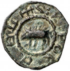 (posterior a 1328). Ponts. Pugesa incusa. (Cru.L. falta) (Cru.C.G. 3817). Buen ejemplar. Ex Áureo & Calicó 18/10/2017, nº 1315. Muy rara y más así. 0,...