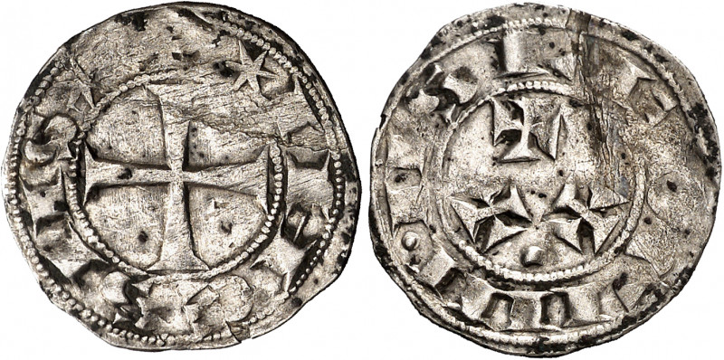 Alfonso VII (1166-1157). Abadía de Sahagún. Dinero episcopal. (M.M.A7:76.19) (AB...