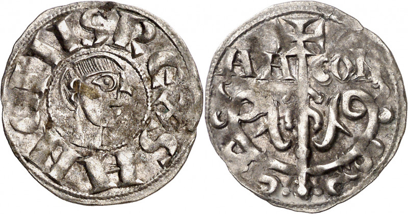 Sancho Ramírez (1063-1094). Jaca. Dinero. (Cru.V.S. 203) (R.Ros 3.4.9.6). Grupo ...