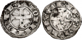Teobaldo I (1234-1253). Navarra. Óbolo. (Cru.V.S. 227) (R.Ros 3.10.2). Muy rara. 0,57 g. MBC-.