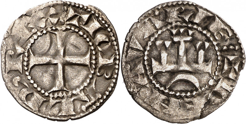 Teobaldo II (1253-1270). Navarra. Marca de ceca: punto. Dinero. (Cru.V.S. 228) (...