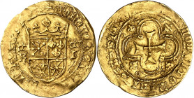 Juan y Catalina (1483-1512). Navarra. Ducado. (Cru.V.S. 286 var) (R.Ros falta). Acuñación algo floja. Ex Áureo 20/04/2005, nº 303. Extraordinariamente...