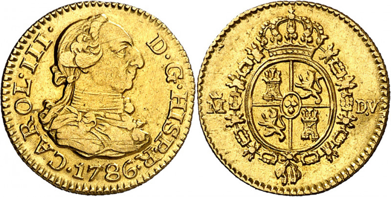 * 1786. Carlos III. Madrid. DV. 1/2 escudo. (AC. 1280). Moneda exenta de pago de...