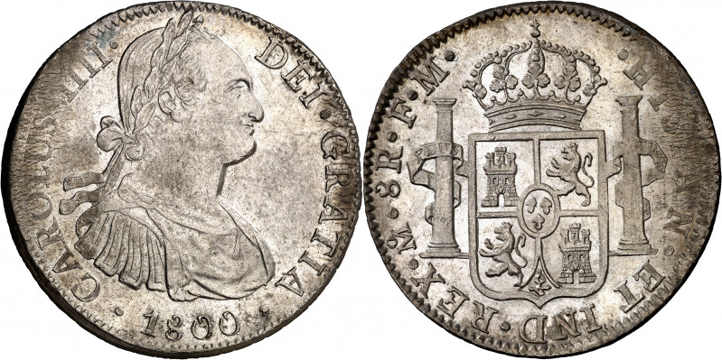 1800. Carlos IV. México. FM. 8 reales. (AC. 965). Acuñación floja en pequeñas zo...