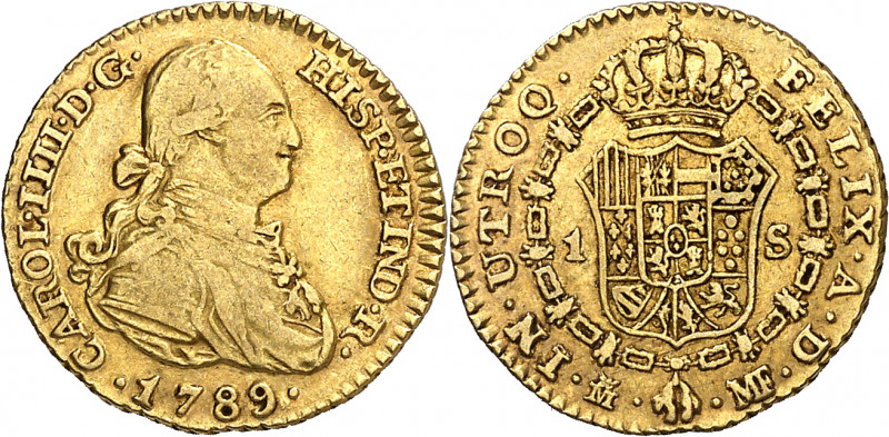 * 1789. Carlos IV. Madrid. MF. 1 escudo. (AC. 1106). Moneda exenta de pago de ta...