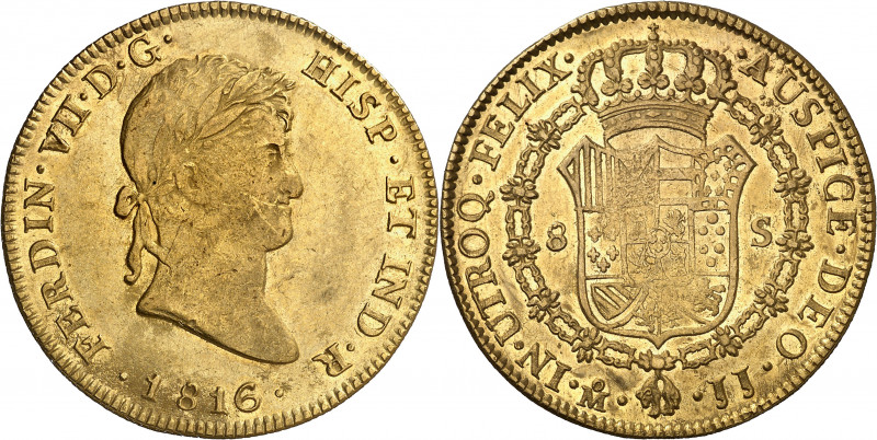 1816. Fernando VII. México. JJ. 8 escudos. (AC. 1794) (Cal.Onza 1266). Mínimas i...