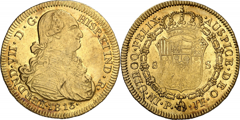 1813. Fernando VII. Popayán. JF. 8 escudos. (AC. 1815) (Cal.Onza 1286) (Restrepo...