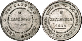 1873. Revolución Cantonal. Cartagena. 10 reales. (AC. 4). Bella. Rara y más así. 14,07 g. EBC.