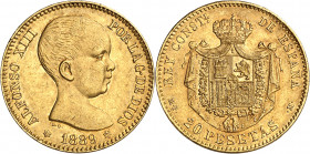 1889*1889. Alfonso XIII. MPM. 20 pesetas. (AC. 113). 6,47 g. EBC-.