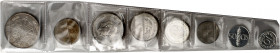 1968. Franco. 10, 50 céntimos, 1, 2'50, 5, 25, 50 y 100 pesetas. (AC. 157). Tira de la FNMT. Ex Áureo & Calicó 18/10/2017, nº 2144. Muy rara. Proof....