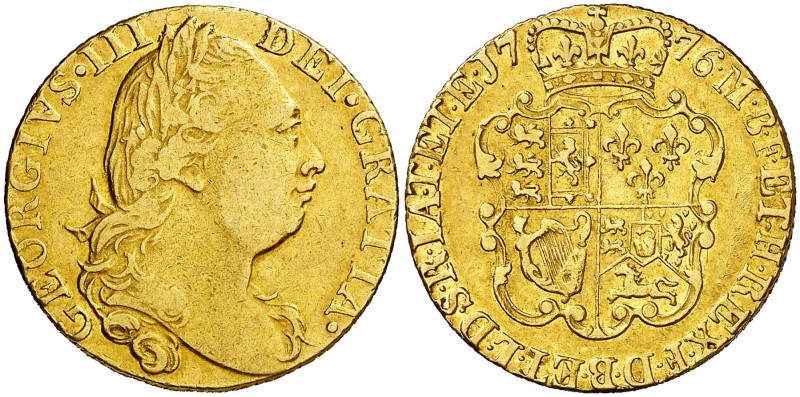 * Gran Bretaña. 1776. Jorge III. 1 guinea. (Fr. 355) (Kr. 604). Ex Áureo & Calic...