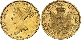 Italia. Parma, Piacensa e Guastalla. 1815. María Luisa. Milán. 40 liras. (Fr. 933) (Kr. 32) (MIR. 1091/1). Leves golpecitos. Parte de brillo original....
