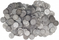 1870 a 1899. 5 pesetas. Lote de 247 monedas. Incluye alguna falsa de época. A examinar. BC/EBC+.