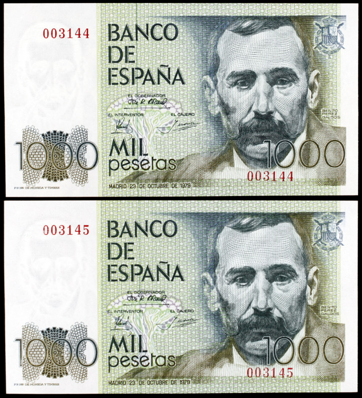 1979. 1000 pesetas. (Ed. E3) (Ed. 477). 23 de octubre, Pérez Galdós. Pareja corr...