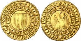 Pere II (1276-1285). Sicília. Agostar. (Cru.V.S. 324) (Cru.C.G. 2140) (MIR. 170). Muy bella. Brillo original. Rara. 4,28 g. EBC+.