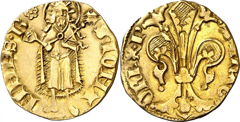 Pere III (1336-1387). Perpinyà. Florí. (Cru.V.S. 384) (Cru.Comas 16) (Cru.C.G. 2...