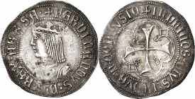 Ferran II (1479-1516). Sardenya (Càller). Ral. (Cru.V.S. 1273) (Cru.C.G. 3174) (MIR. 17) (Piras 91). Primera moneda de plata sarda donde aparece el re...