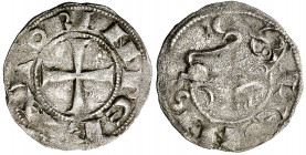 Alfonso VII (1126-1157). Taller indeterminado. Dinero. (Imperatrix A7:52.17 (50), mismo ejemplar) (AB. 87). Rara. 0,93 g. MBC+.
