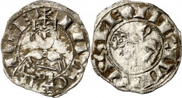 Alfonso VII (1126-1157). León. Dinero. (Imperatrix A7:58.6 (50), mismo ejemplar) (AB. 81 var). Manchitas superficiales. Bella. Muy rara. 0,74 g. (EBC-...