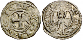 Alfonso VIII (1158-1214). Toledo. Meaja. (Imperatrix A8:6.4, mismo ejemplar) (AB. 157.1). Muy atractiva. Rara y más así. 0,35 g. EBC-.