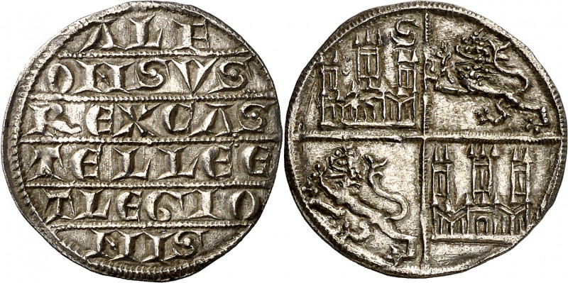 Alfonso X (1252-1284). Sevilla. Dinero de plata. (Imperatrix A10:3.11, mismo eje...