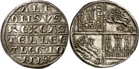 Alfonso X (1252-1284). Sevilla. Dinero de plata. (Imperatrix A10:3.11, mismo ejemplar) (AB. 225). Muy bella. Rara y más así. 1,24 g. EBC.