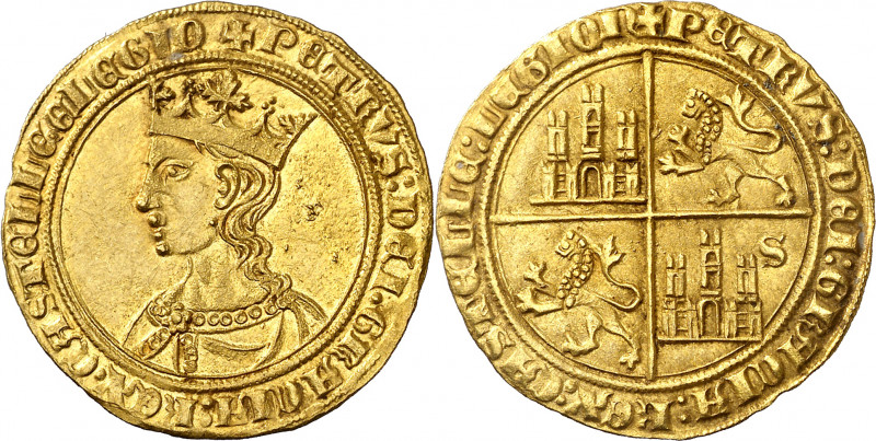 Pedro I (1350-1368). Sevilla. Dobla de 35 maravedís. (Imperatrix P1:10.29 (50), ...