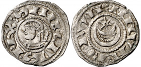 Sancho el Fuerte (1194-1234). Navarra. Dinero. (Cru.V.S. 224) (R.Ros 3.9.4 var1). Bella. Vellón rico. Rara así. 1,01 g. EBC.