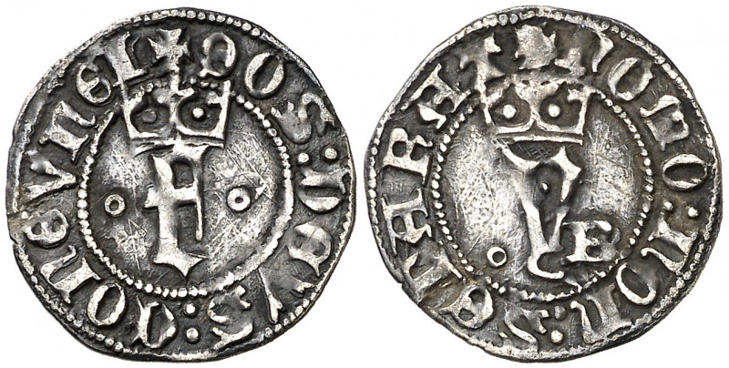 Reyes Católicos. Burgos. 1/4 de real. (AC. 154, mismo ejemplar). Anterior a la P...