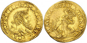 s/d. Carlos I. Nápoles. A. Quadrupla (4 escudos). (Vti. 314) (Cru.C.G. 4193, la imagen no corresponde) (MIR. 124) Precioso color. Comprada a Crippa en...