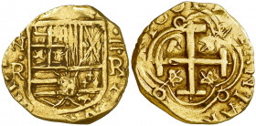 * 1661. Felipe IV. Santa Fe de Nuevo Reino. R. 2 escudos. (AC. 1817) (Tauler 164a, mismo ejemplar) (Restrepo M50-25). Ex Áureo & Calicó 28/04/2011, nº...