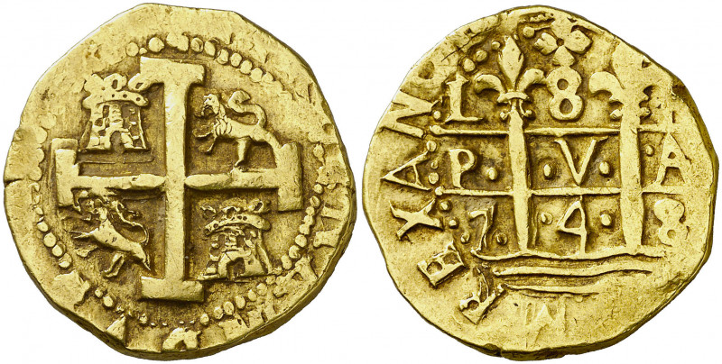 * 1748. Fernando VI. Lima. R. 8 escudos. (AC. 758) (Cal.Onza 560) (Tauler 560). ...