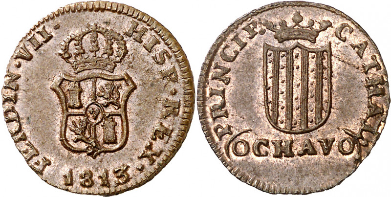 1813. Fernando VII. Catalunya (Mallorca). 1 ochavo. (AC. 1). 3 recto. Muy bella....