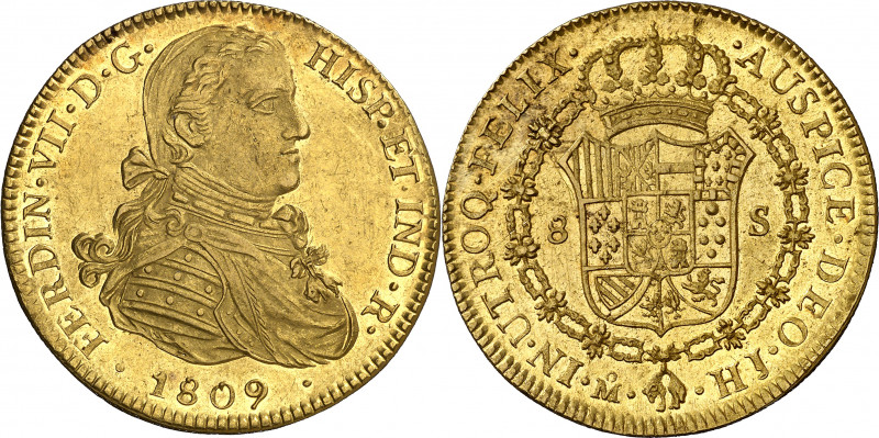 1809. Fernando VII. México. HJ. 8 escudos. (AC. 1782) (Cal.Onza 1253). Busto ima...