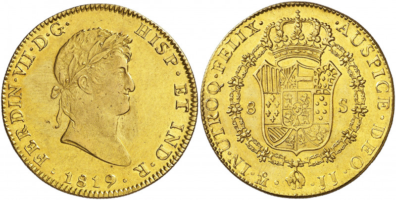 1819. Fernando VII. México. JJ. 8 escudos. (AC. 1798) (Cal.Onza 1270). Leves mar...