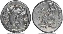 MACEDONIAN KINGDOM. Philip III Arrhidaeus (323-317 BC). AR drachm (18mm, 7h). NGC Choice VF. Early posthumous issue of Lampsacus, ca. 323-317 BC. Head...