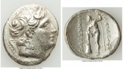 MACEDONIAN KINGDOM. Demetrius I Poliorcetes (306-283 BC). AR tetradrachm (32mm, 15.29 gm, 2h). Choice VF, scuffs, crystalized, edge chips, crack, poss...