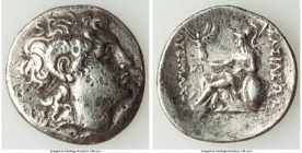 THRACIAN KINGDOM. Lysimachus (305-281 BC). AR tetradrachm (31mm, 16.14 gm, 10h). About VF, porosity, scratches. Uncertain mint. Diademed head of deifi...