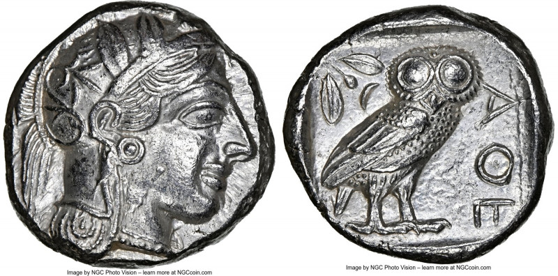 ATTICA. Athens. Ca. 440-404 BC. AR tetradrachm (22mm, 17.18 gm, 7h). NGC Choice ...