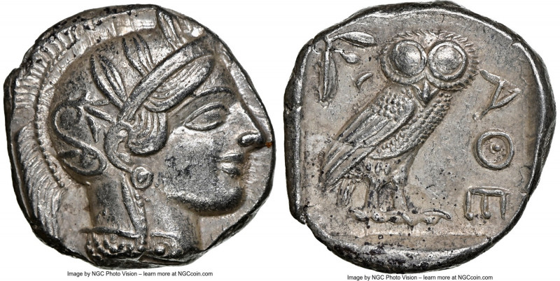 ATTICA. Athens. Ca. 440-404 BC. AR tetradrachm (24mm, 17.16 gm, 6h). NGC Choice ...
