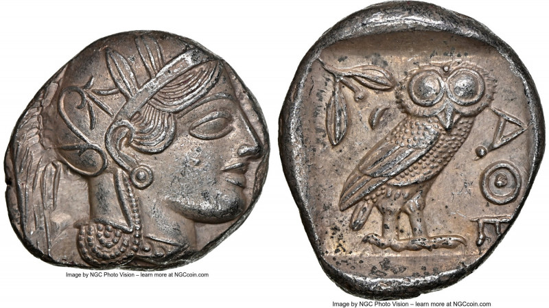 ATTICA. Athens. Ca. 440-404 BC. AR tetradrachm (25mm, 17.15 gm, 9h). NGC Choice ...
