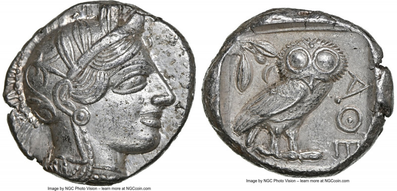 ATTICA. Athens. Ca. 440-404 BC. AR tetradrachm (25mm, 17.14 gm, 1h). NGC AU 5/5 ...