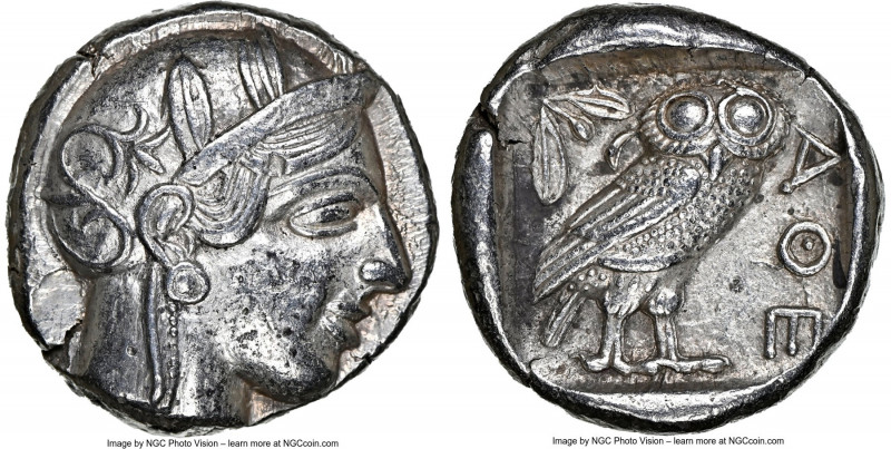ATTICA. Athens. Ca. 440-404 BC. AR tetradrachm (23mm, 17.16 gm, 6h). NGC Choice ...