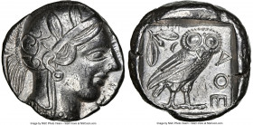 ATTICA. Athens. Ca. 440-404 BC. AR tetradrachm (24mm, 17.13 gm, 11h). NGC XF 5/5 - 4/5. Mid-mass coinage issue. Head of Athena right, wearing earring,...