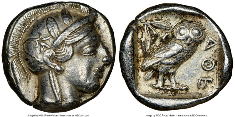 ATTICA. Athens. Ca. 440-404 BC. AR tetradrachm (25mm, 17.15 gm, 7h). NGC XF 5/5 ...