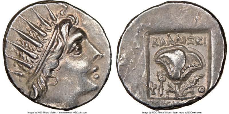 CARIAN ISLANDS. Rhodes. Ca. 88-84 BC. AR drachm (15mm, 11h). NGC AU. Plinthophor...