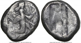 ACHAEMENID PERSIA. Darius I-Xerxes II (ca. 5th century BC). AR siglos (16mm). NGC Fine, countermark. Lydo-Milesian standard. Sardes mint, ca. 485-420 ...
